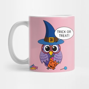 Cartoon Wizard Owl - Trick or Treat Mug